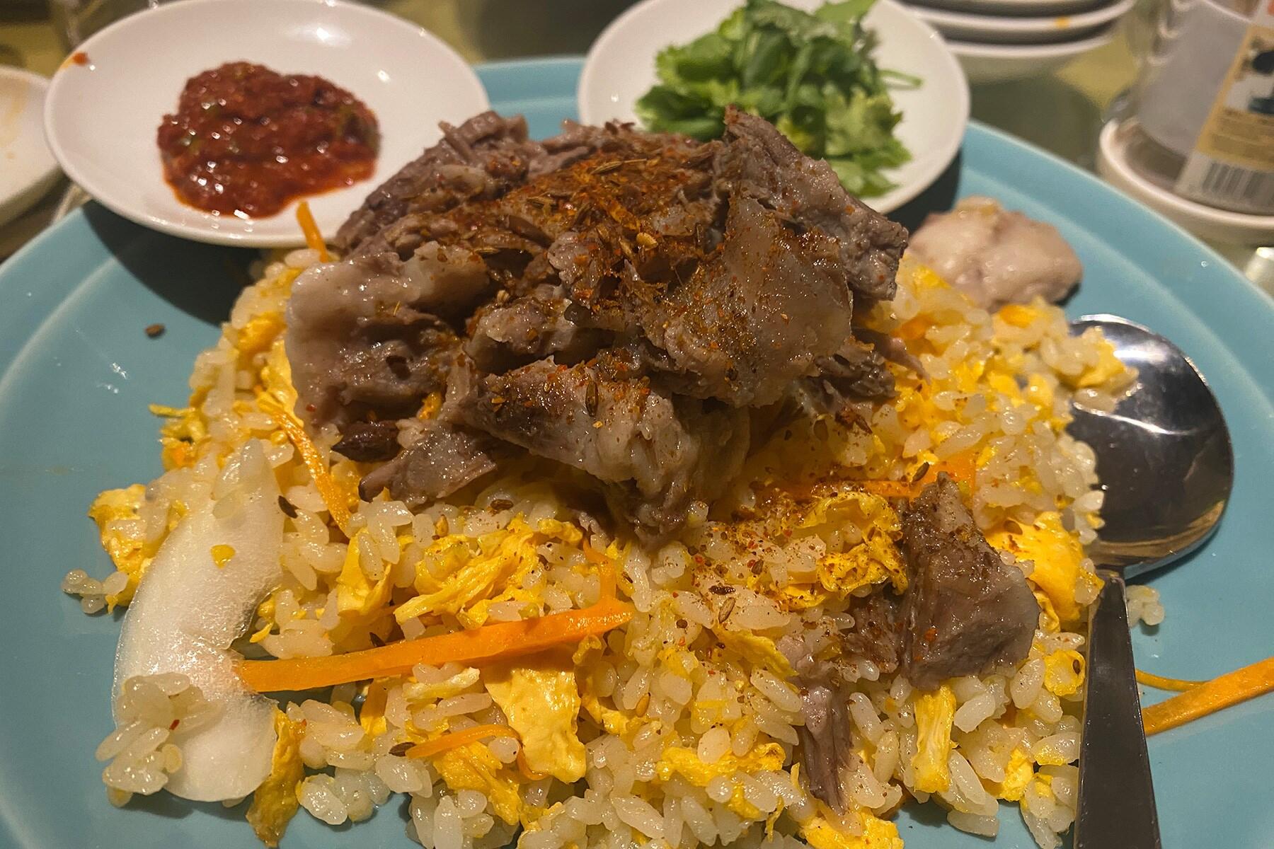 茹でラム肉チャーハン