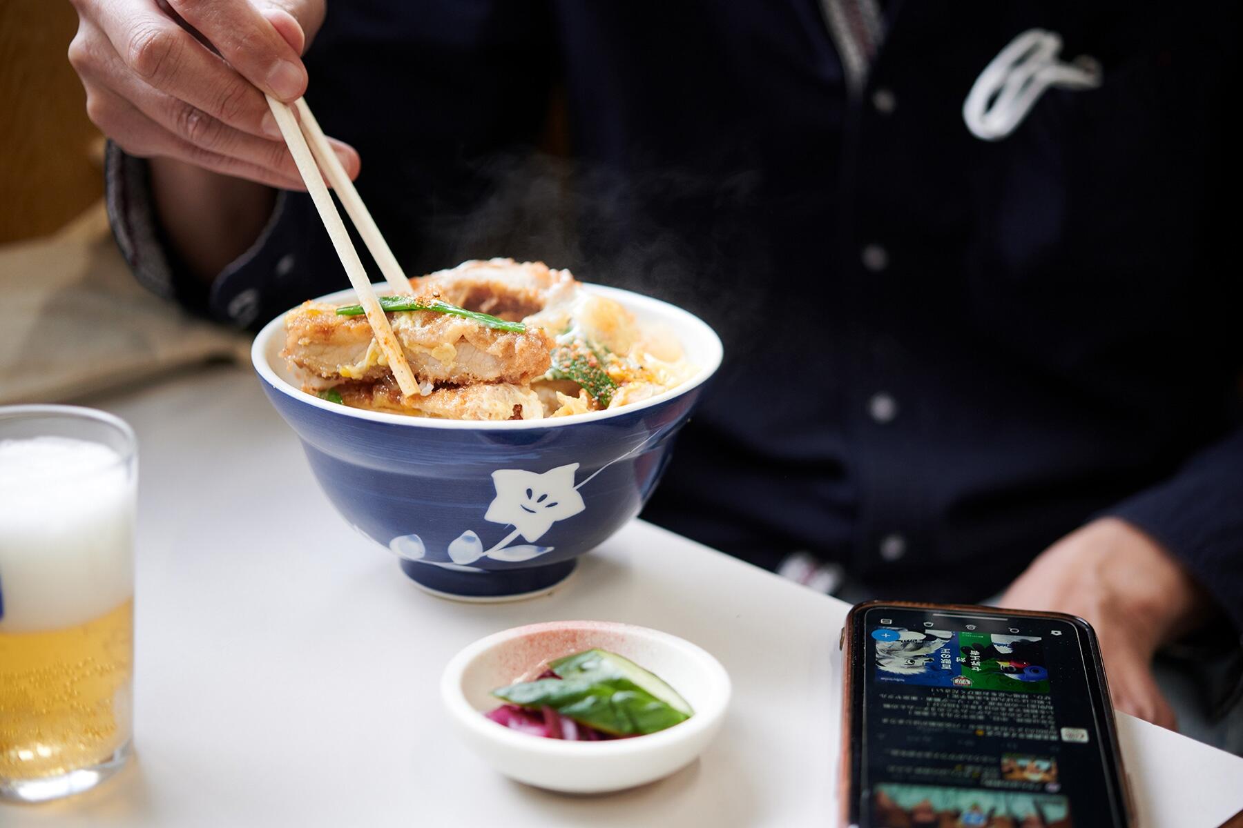 カツ丼とビール