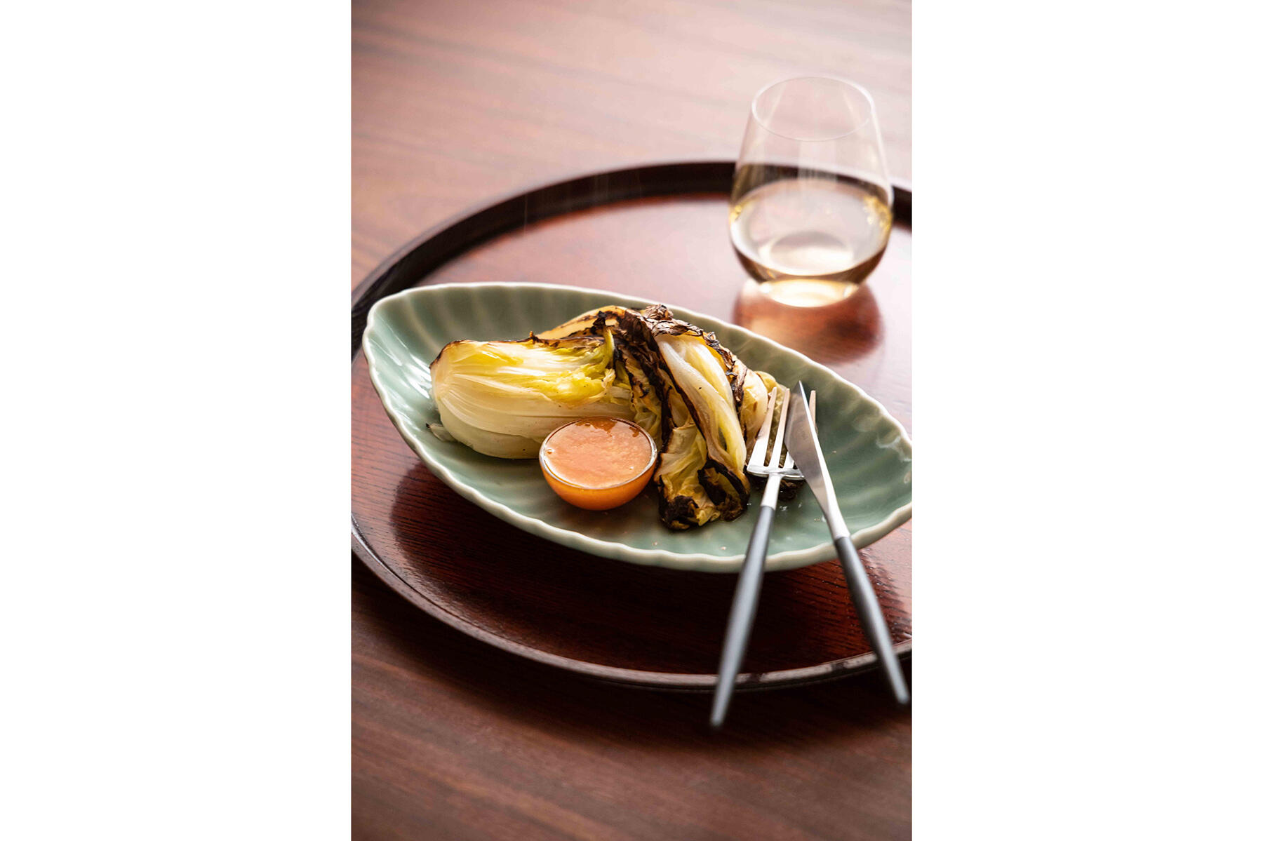 大原千鶴さんに習う“焼き白菜 明太卵黄ソース添え”