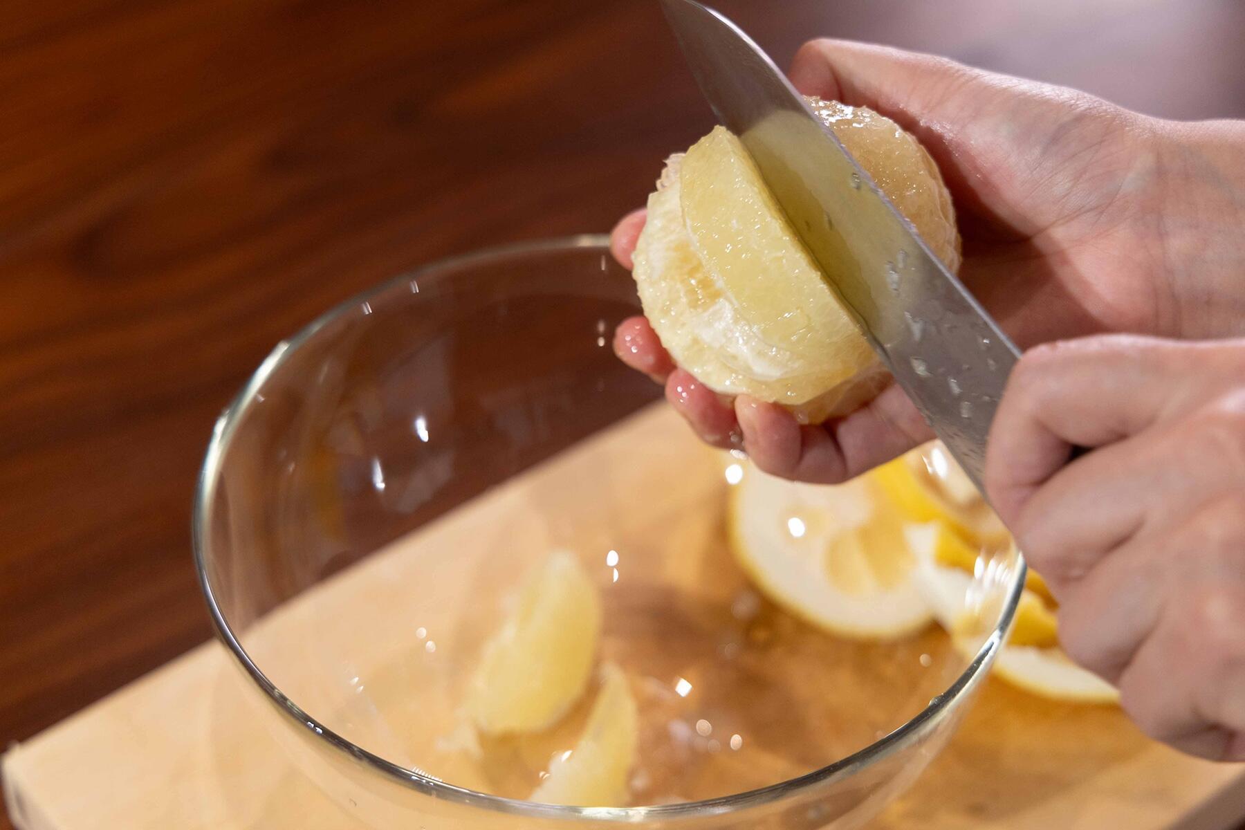 グレープフルーツの下準備