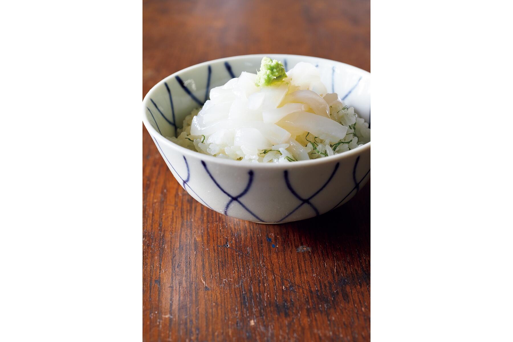 イカ刺身の混ぜご飯