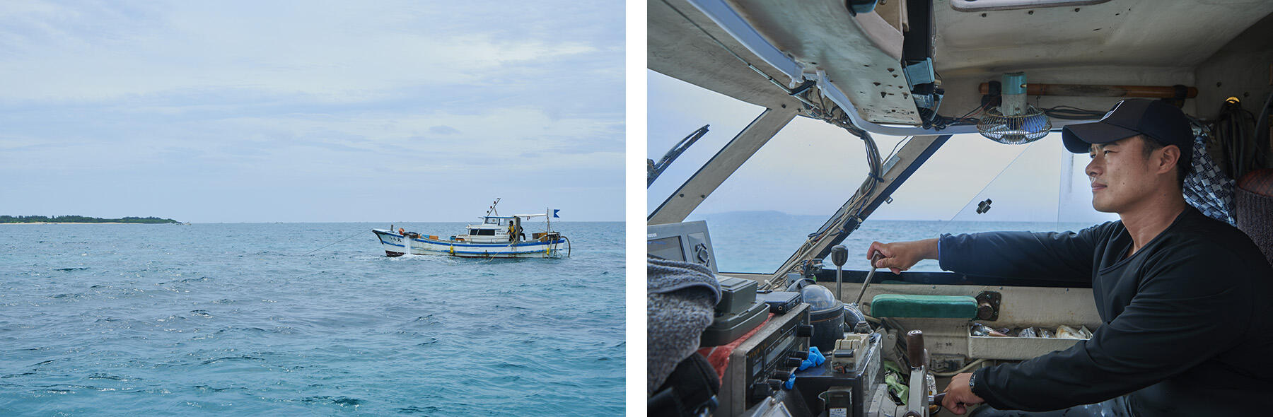 勝連の海と東卓弥さん