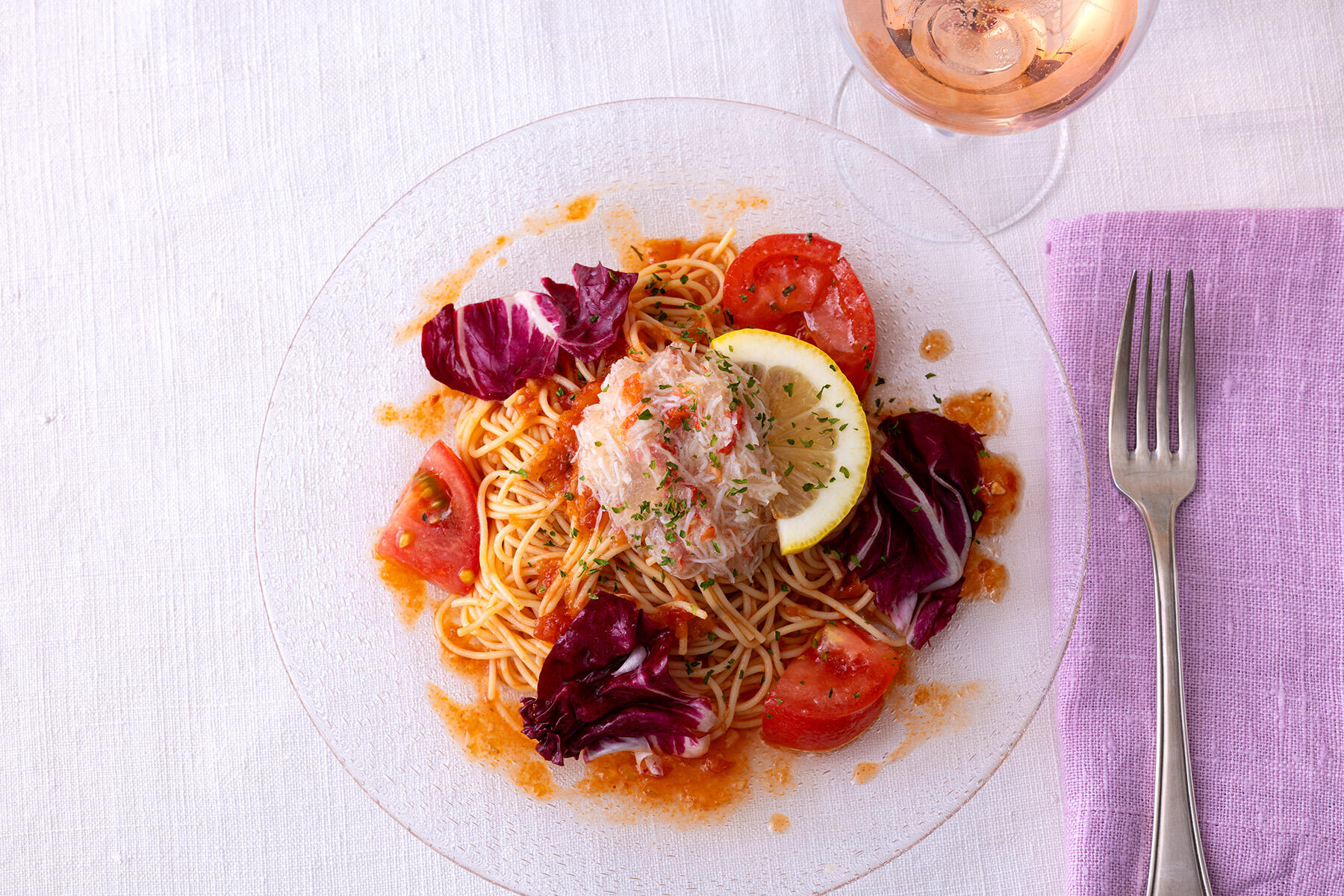 本ズワイガニのトマト冷製カッペリーニ