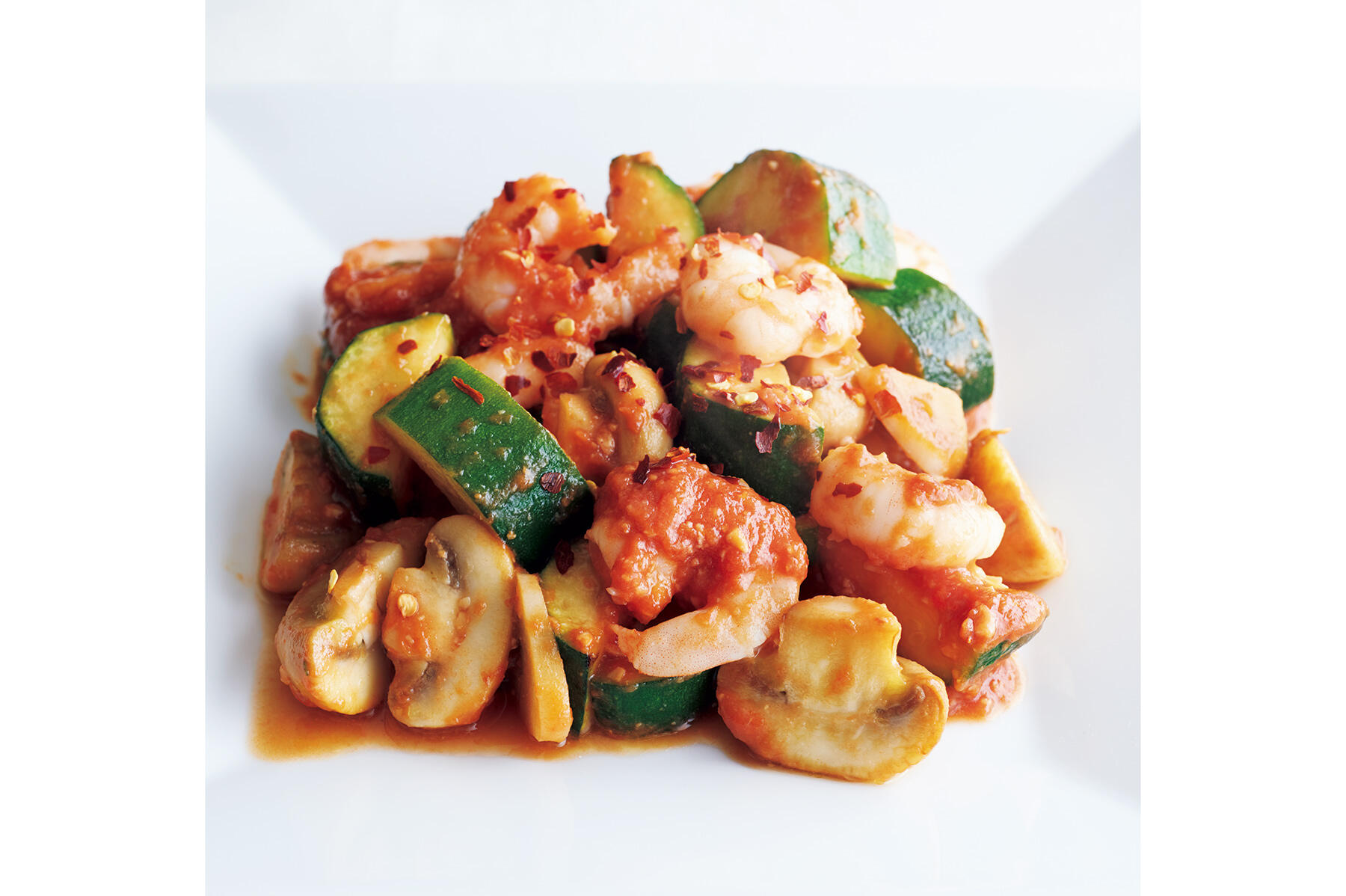 海老と野菜のトマト味噌炒め