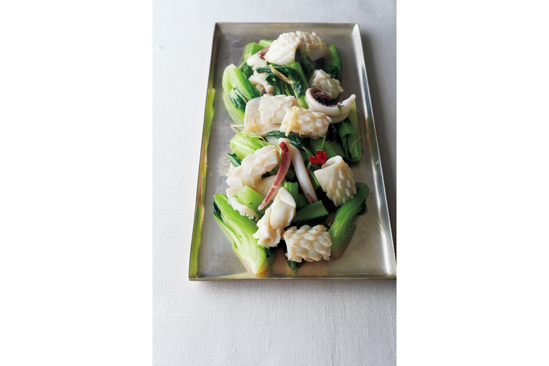 イカと青梗菜の塩炒め