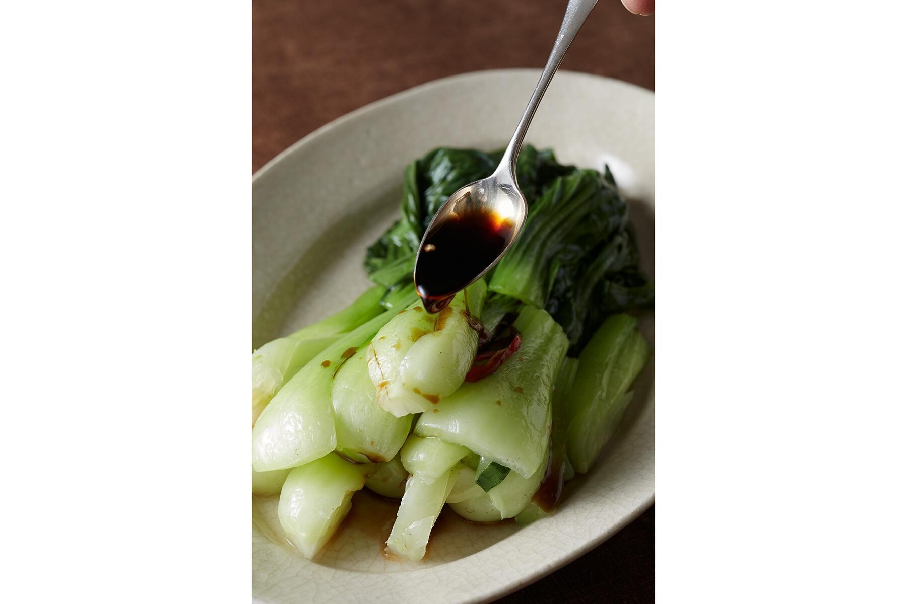 青梗菜の中華だれがけ