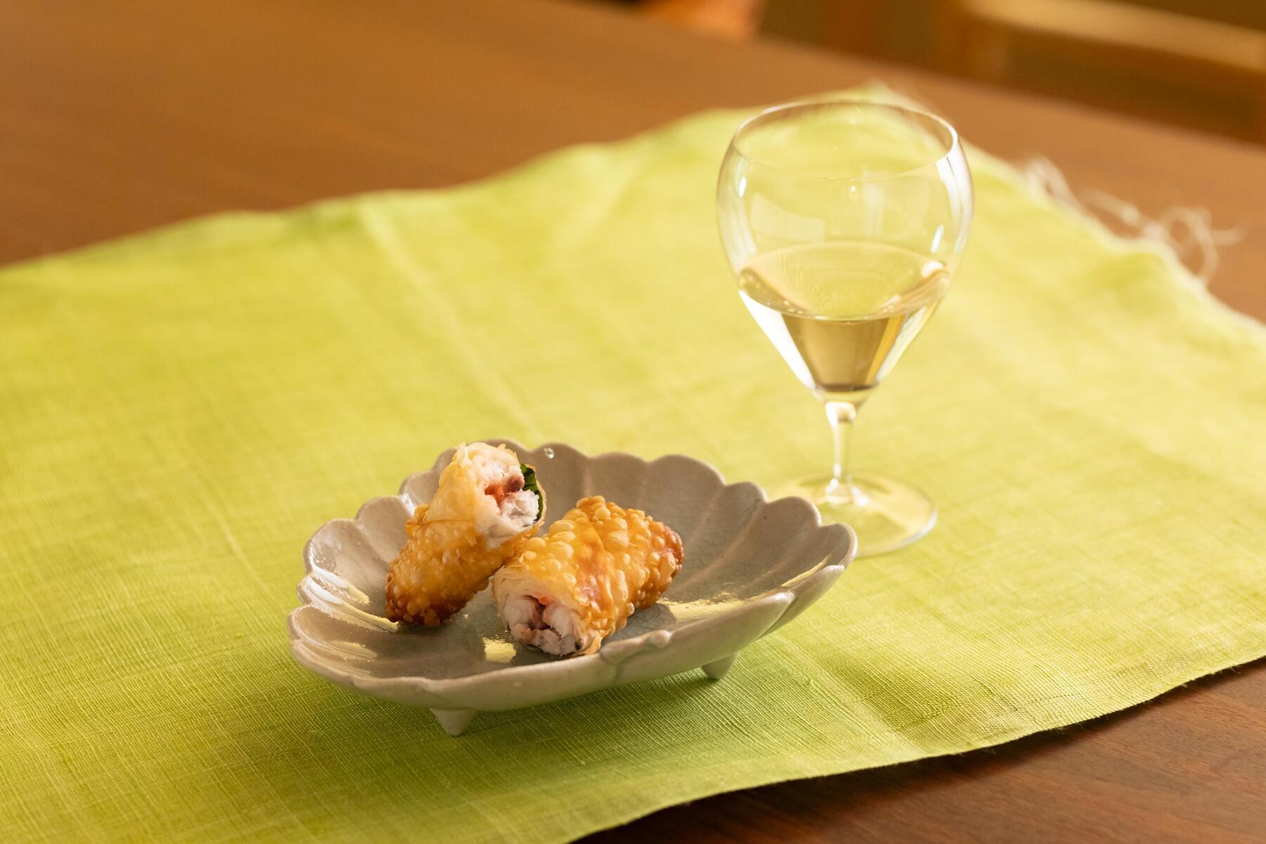 梅しそで味わう“アジの梅しそ春巻き”