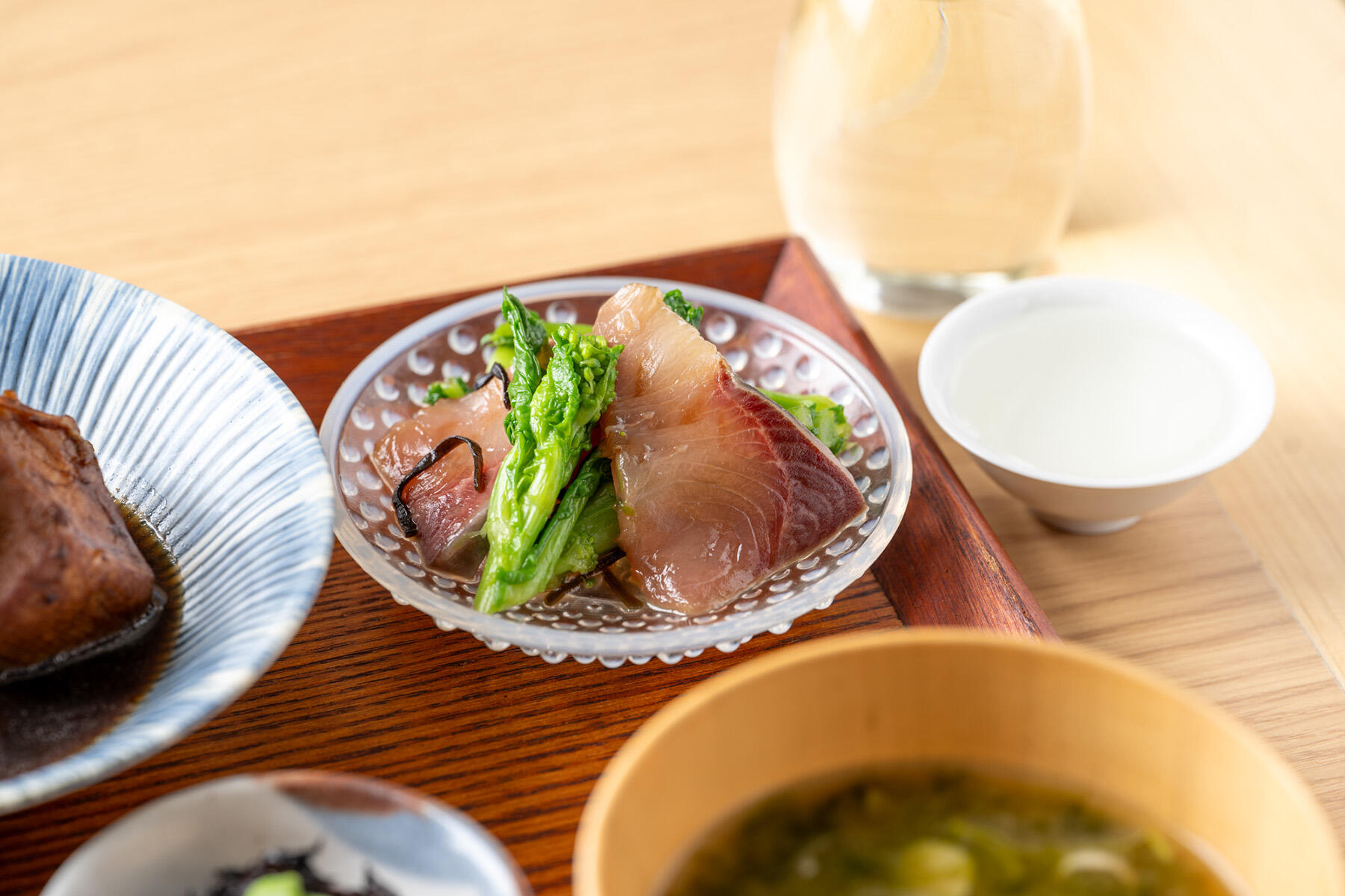 ブリと菜の花の塩昆布和え