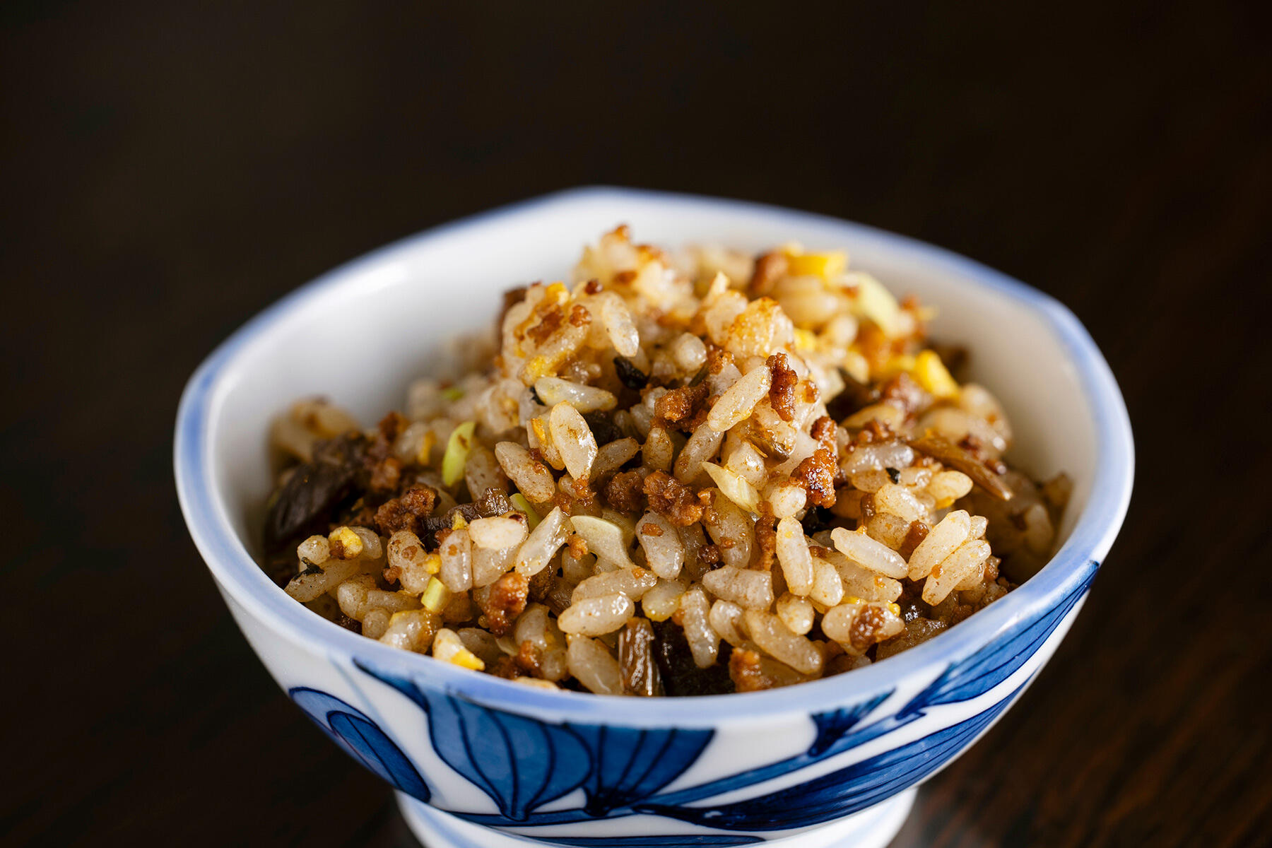 18品目「芽菜(ヤーツァイ)とひき肉の炒飯」"