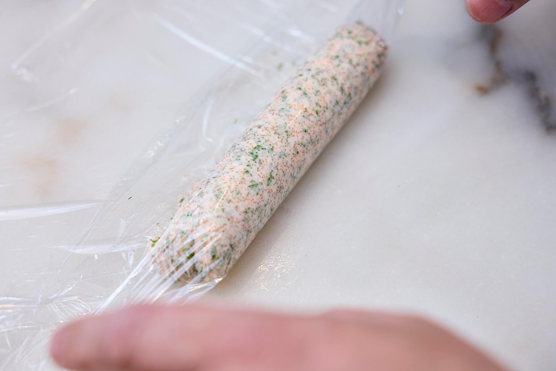 明太しそバターを入れる