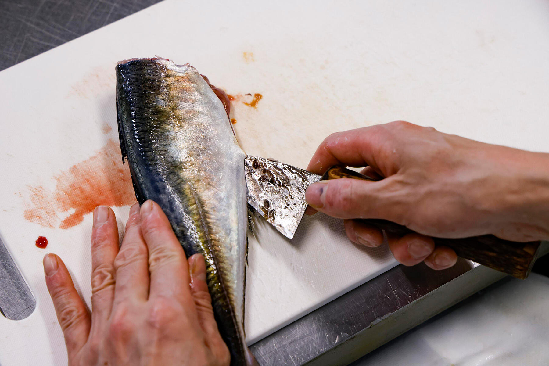 内臓をかき出す