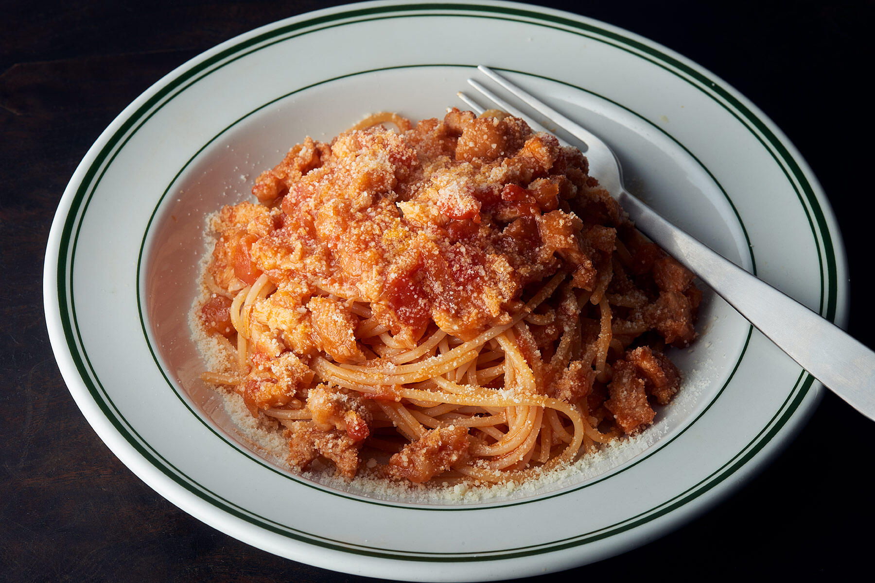 から揚げトマトパスタ