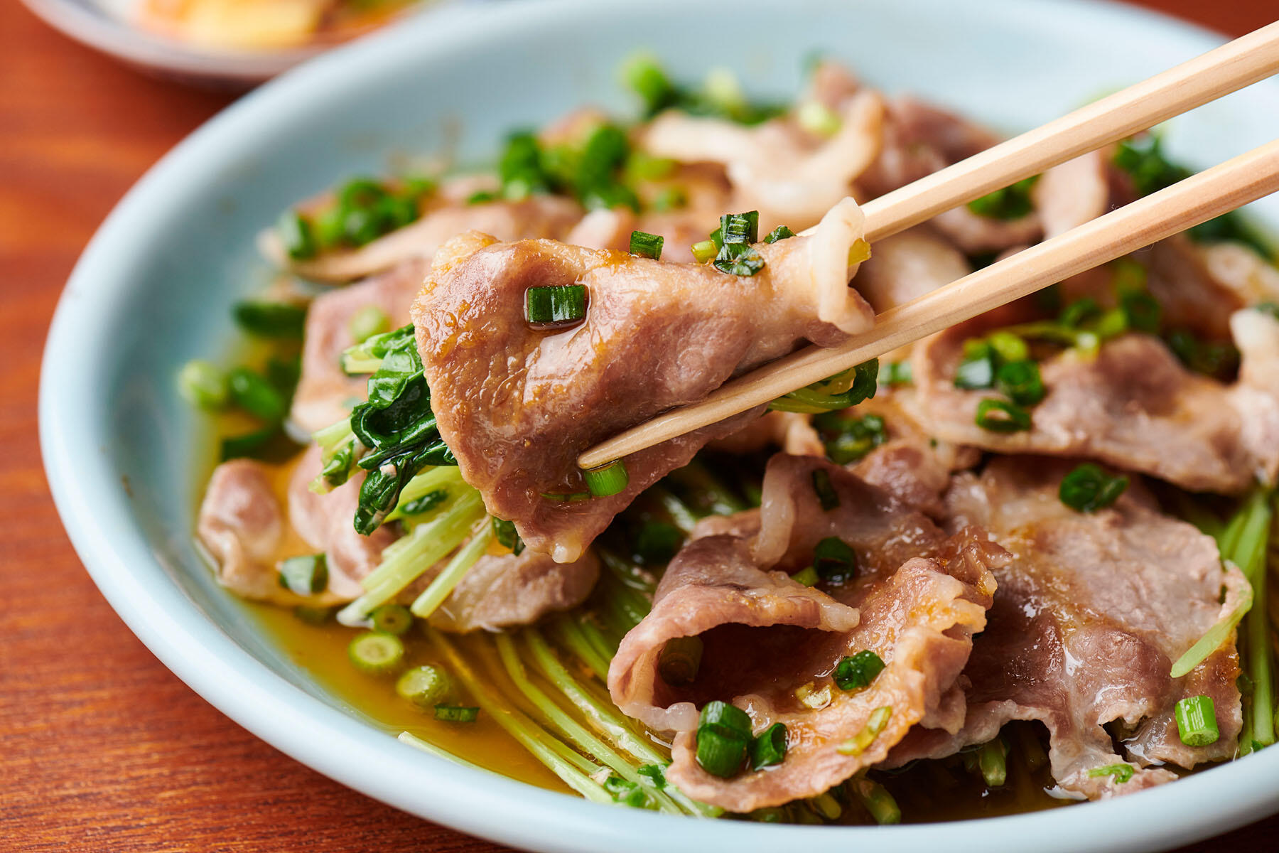 肩ロースの蒸し豚定食