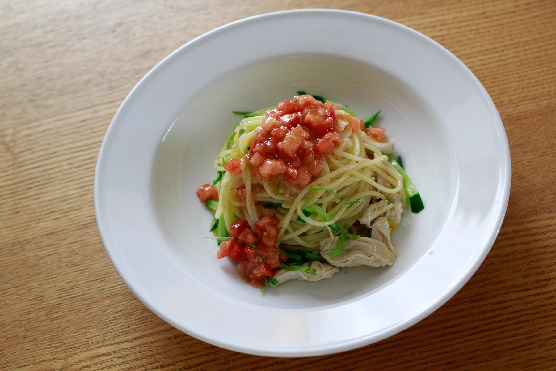 さっぱり爽やかな食べ心地“ささみとトマトの初夏パスタ” 